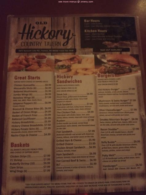 Olde hickory bar fenton menu A barbecue restaurant in Owensboro was recently ranked among the 50 best “BBQ joints” in the South by Southern Living